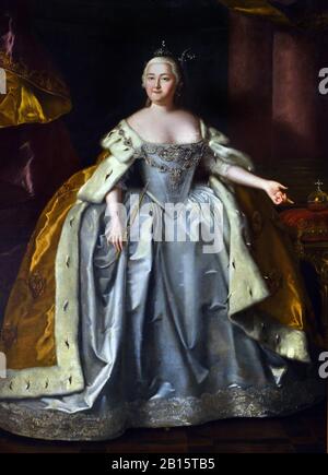 Elizabeth Petrovna 1709 - 1762, Empress of Russia, (1741 bis zu ihrem Tod 1762,) von Louis Caravaque (1684-1754) französischer Porträtmaler, arbeitete in Russland. Russland, Russisch, Föderation, (Tochter von Peter dem Großen) Stockfoto