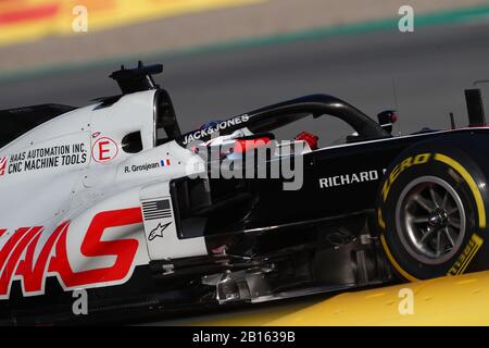 #08 Romain Grosjean, Haas F1 Team. Formel-1-Weltmeisterschaft 2020, Wintertesttage #1 2020 Barcelona, 19./21. Februar 2020. Stockfoto