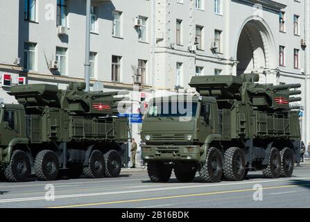 Moskau, Russland - Mai 07, 2017 Flugabwehrrakete System Pantsir-S1 (SA-22 Greyhound) während der Generalprobe des militärischen Parade für Sieg Tag auf Stockfoto