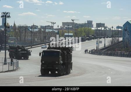 Moskau, Russland - Mai 07, 2017 Flugabwehrrakete System Pantsir-S1 (SA-22 Greyhound) während der Generalprobe des militärischen Parade zum Tag des Sieges in Stockfoto