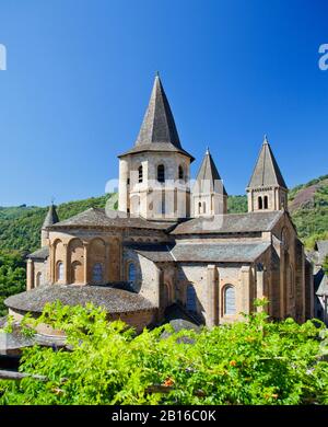 Saint Foy Abbey Church, Conques, Aveyron, Frankreich, Europa Stockfoto