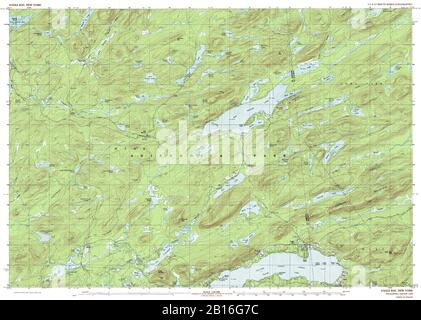 Sehr detaillierte Ansicht der topografischen Karte von 1989 für Eagle Bay, NY Stockfoto