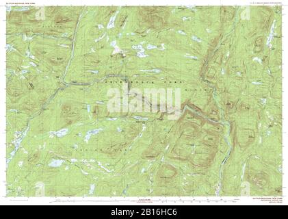 Sehr detaillierte Ansicht der topografischen Karte von 1989 für Dutton Mountain, NY Stockfoto