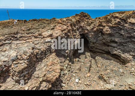 Vulkanische Landschaft in der Nähe des Orchilla-Leuchtturms. Südwestküste der Insel El Hierro. Spanien. Stockfoto