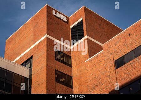 Tuscaloosa, Alabama - 8. Februar 2020: College-Campus der University of Alabama Crimson Tide Stockfoto