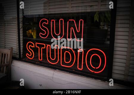 Memphis, Tennessee - 27. Januar 2020: Historic Sun Studio, der 'Geburtsort des Rock 'n' Roll' Stockfoto