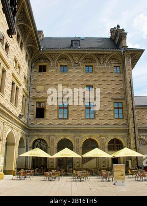 Innenhof des Palais Schwarzenberg, Prag, Tschechische Republik Stockfoto