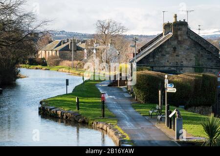 Cala Homes, Linlithgow, Union Canal Stockfoto