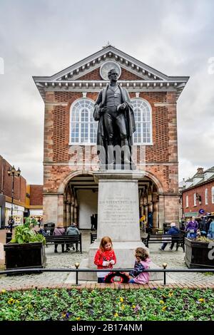 Statue von Sir Robert Peel, , Stadt Tamworth, Staffordshire, England Stockfoto