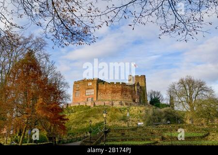 Tamworth Castle, eine normannische Burg, Stadt Tamworth, Staffordshire, England Stockfoto