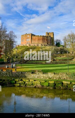 Tamworth Castle, eine normannische Burg, Stadt Tamworth, Staffordshire, England Stockfoto