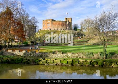 Tamworth Castle, eine normannische Burg, Stadt Tamworth, Staffordshire, England Stockfoto