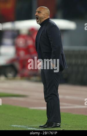 Rom, Italien. Februar 2020. ROM, Italien - 23.02.2020: Fabio Liverani (Lecce Coach) im italienischen Serie-A-Fußballspiel 25 zwischen As Roma vs Lecce, im Olympiastadion Rom. Kredit: Unabhängige Fotoagentur/Alamy Live News Stockfoto