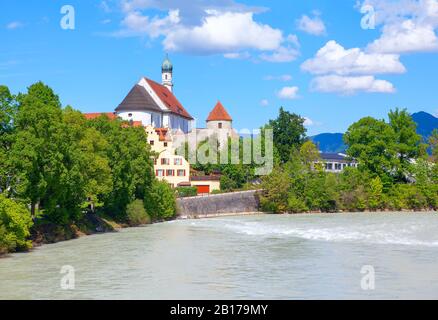 Kloster der Franziskaner St. Stephanus und Lech in Füssen Bayern, Deutschland Stockfoto