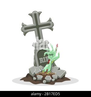 Grave und Zombiehand Stock Vektor