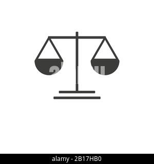 Mechanische Skalen isoliert, nur ein flaches Symbol. Balance Line Vector Icon für Webseiten und mobiles minimalistisches flaches Design. Stock Vektor