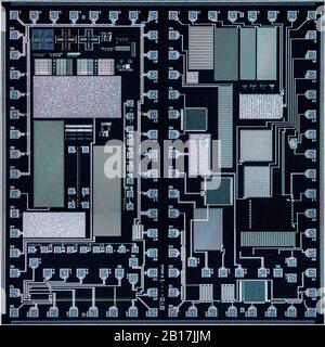 Extremes Makro eines generischen Siliziumwafers Stockfoto