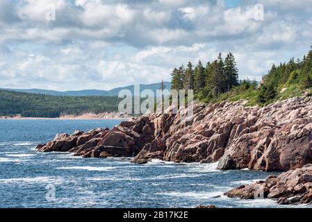 Kanada, Nova Scotia, Ingonish, Küstenlandschaft des Cape Breton Highlands National Park Stockfoto