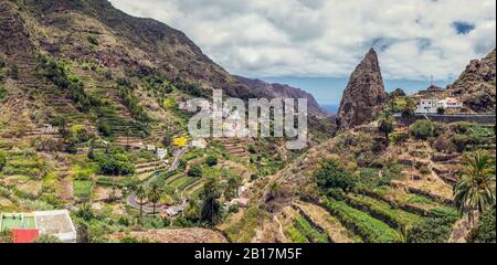 Spanien, La Gomera, Hermigua, Roques de San Pedro Stockfoto