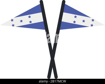 Flagge Honduras in Vektor auf weißem Hintergrund dargestellt Stock Vektor