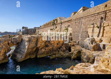 Malta, Valletta, befestigte Mauer von Fort Saint Elmo Stockfoto