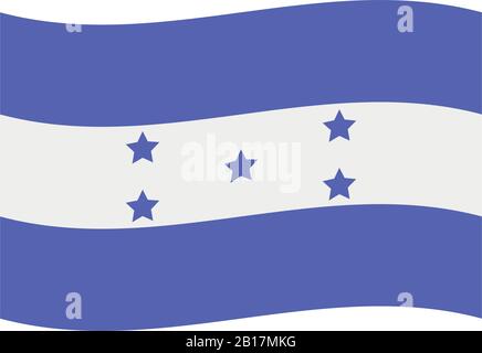 Flagge Honduras in Vektor auf weißem Hintergrund dargestellt Stock Vektor