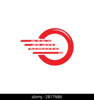 Einfache, schnelle Reifenstreifen mit geometrischem Logo-Vektor Stock Vektor