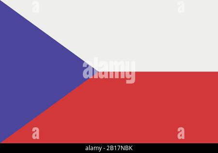 Flagge der Tschechischen Republik in Vektor auf weißem Hintergrund dargestellt Stock Vektor