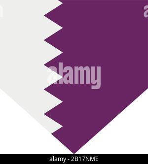 Qatar-Flagge in Vektor auf weißem Hintergrund abgebildet Stock Vektor
