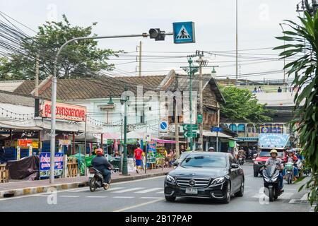 Bangkok, Thailand - Oktober 29.2019: Blick auf den Straßenverkehr in Bangkok, Thailand. Stockfoto