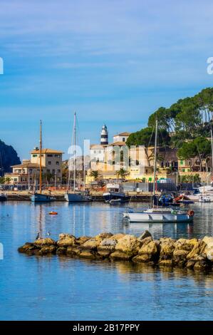 Spanien, Mallorca, Port de Soller, Hafen Stockfoto