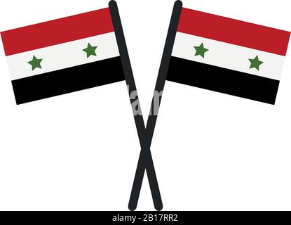 Syrien-Flagge in Vektor auf weißem Hintergrund abgebildet Stock Vektor