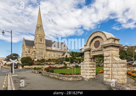 Ozeanien, Neuseeland, Südinsel, Southland, Otago, Oamaru, Park und Saint Lukes Anglikanische Kirche Stockfoto