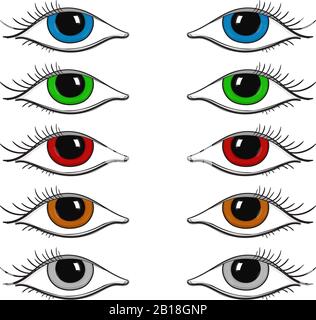 Augen. Farbiges Set Stock Vektor