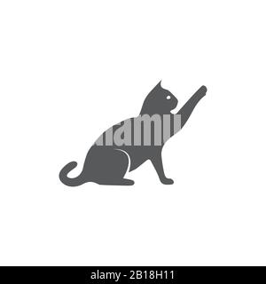 Katzensymbol auf weißem Hintergrund Stock Vektor