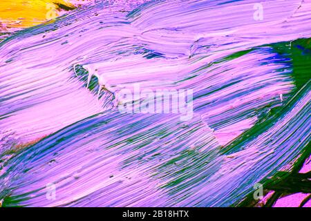 Das Öl malt bunte Textur auf Leinwand. Abstrakter Kunsthintergrund. Raue Pinselstriche. Kann als Hintergrund verwendet werden. Stockfoto