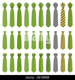 Abbildung auf Thema große Krawatten, Krawatten verschiedener Größe. Krawatte Muster bestehend aus Sammlung Kleidungsstücke Krawatte für celebrati Stock Vektor