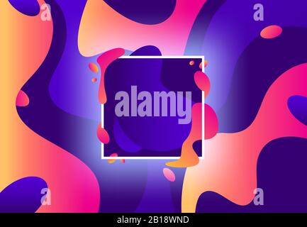 Flüssigkeitsrahmen. Abstrakt bunt violett und modern lila flüssig Formen Vektor-Hintergrund Stock Vektor