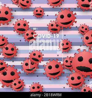 Abstraktes Kovid-19-Virus-Muster im Hintergrund der Farblinie. Verwendung für Cover, Poster, Werbung, Grafiken, Vorlagendesign, Druck. Illustrationsvektor eps10 Stock Vektor