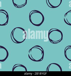 Nahtloses Muster aus handgezogenen Kreisen. Stock Vektor