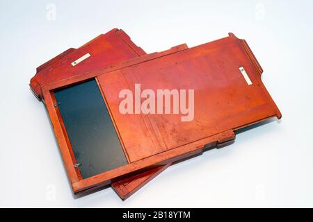 Filmhalter aus Holz im Format 8x10 Stockfoto
