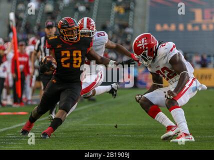 Carson, Kalifornien, USA. Februar 2020. 28 Martez Carter Touchdown während der LA Wildcats gegen DC Defenders am 23. Februar 2020 Credit: Dalton Hamm/ZUMA Wire/Alamy Live News Stockfoto