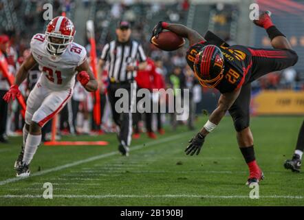 Carson, Kalifornien, USA. Februar 2020. 28 Martez Carter Touchdown während der LA Wildcats gegen DC Defenders am 23. Februar 2020 Credit: Dalton Hamm/ZUMA Wire/Alamy Live News Stockfoto