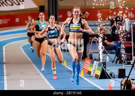 Apeldoorn, Niederlande. Februar 2020. Apeldoorn, 23-02-2020, Omnisport Apeldoorn, Frauen 800 m Finale, Saison 2019/2020. Suzanne Voorrips während des NK Atletiek 2020 Indoor Credit: Pro Shots/Alamy Live News Stockfoto