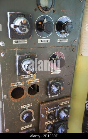 Der Funkraum in Station W, einer alten britischen wissenschaftlichen Forschungsstation auf der Detaille Island, Graham Land, Antarktis. Stockfoto