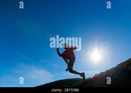 Trekking (Nationalpark Cabañeros, Toledo, Spanien) Stockfoto