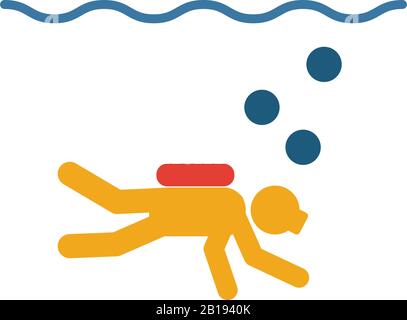 Tauchen Symbol. Einfaches Element aus dem Tourismus icons Collection. Kreative Tauchen Symbol ui, ux, Anwendungen, Software und Infografiken Stock Vektor