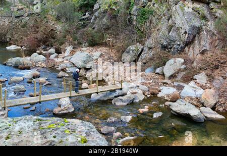 Trekking (Nationalpark Cabañeros, Toledo, Spanien) Stockfoto