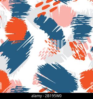 Abstract grunge nahtlose Muster mit Formen, Linien, Flecken, Punkten. Schmutzige Art Hintergrund Textur. Vector Illustration Stock Vektor