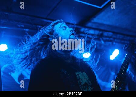 Bergen, Norwegen. September 2019. Die dänische Extreme-Metal-Band Xenoblight führt ein Live-Konzert im Inneren in Bergen durch. (Foto: Gonzales Foto - Jarle H. Moe). Stockfoto